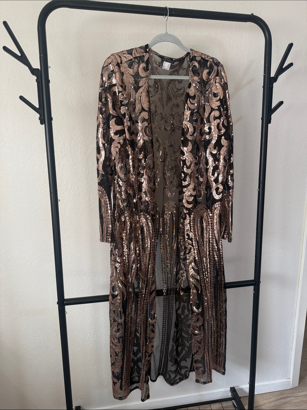 VENUS Bronze Sequin Sheer Duster - Bronze/Black 🖤